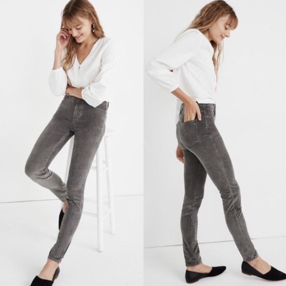 Madewell High Riser Skinny Jean Grey Corduroy Size 27